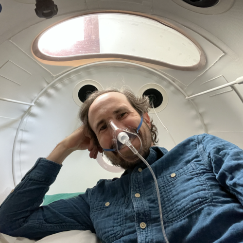 View inside the hyperbaric oxygen chamber